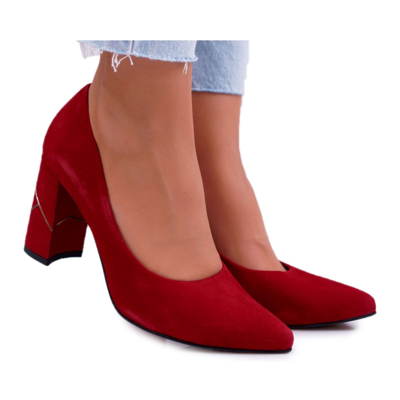 Laura Messi Zapatos de salón para mujer Suede Red 2050 Tiffany rojo