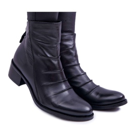 Botas de Mujer Negro Tacón Plano Piel Natural Laura Messi