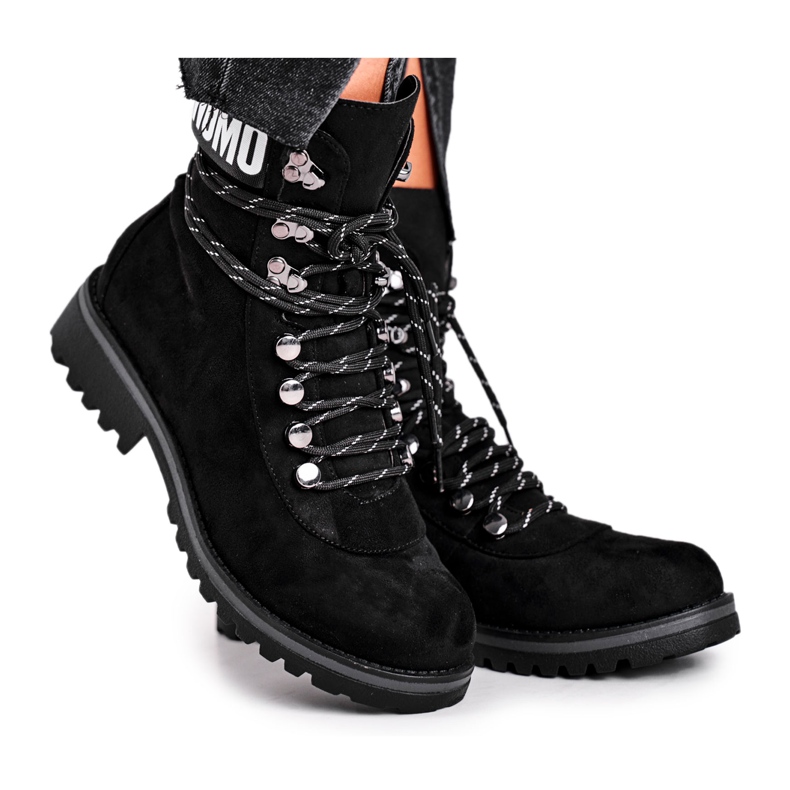 EVE De Mujer Botas Con Tacón Plano Con Cremallera Negro Popsi EVE De Mujer Botas Con Tacón Plano Con Cremallera Negro Popsi