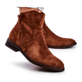 EVE Botas de Mujer Vaquero Tacón Plano Camel Plemmi marrón