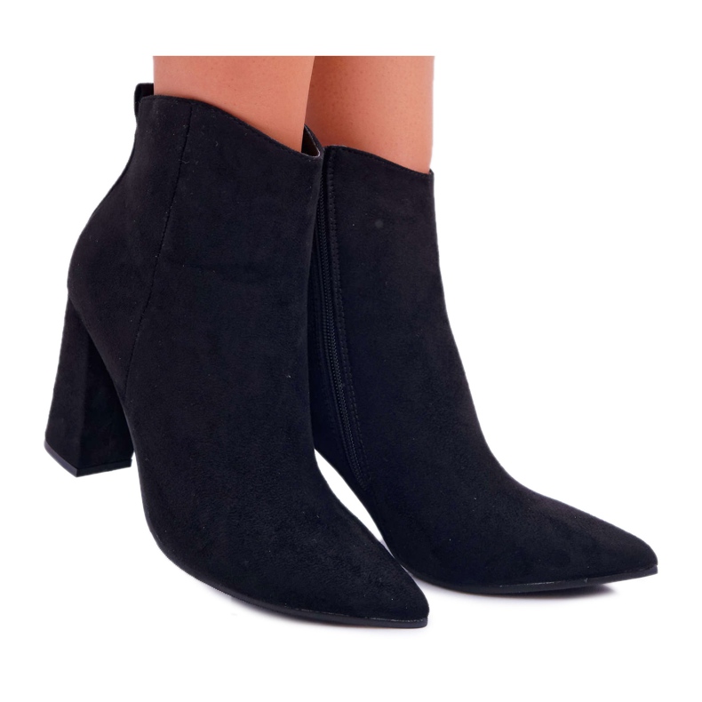 EVE Botas de mujer con tacón en ante Spitz Negro Summe EVE Botas de mujer con tacón en ante Spitz Negro Summe