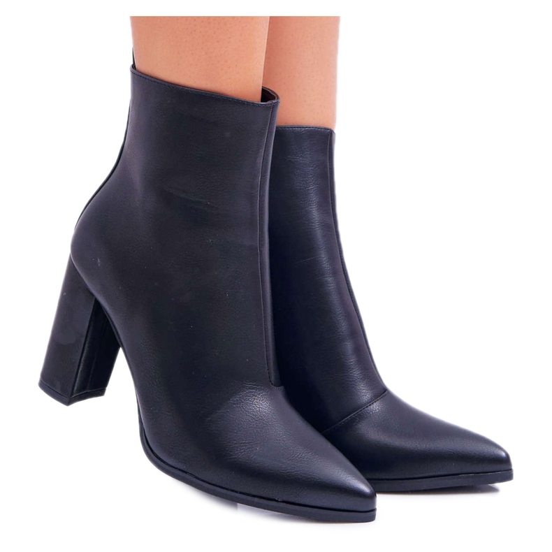FRID Botas de mujer con tacón alto, cremallera en Spitz Black Ferol negro
