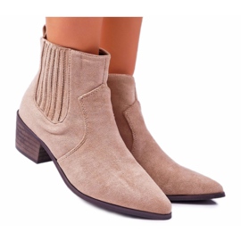 Botas de mujer con tacón plano Beige Umberco