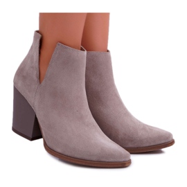 De Mujer Botas Con Tacón Alto Primavera Cuero Ante Cappuccino Nicole 2430 beige