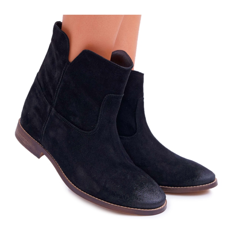 De Mujer Botas Con Cuña Oculta Tacón Plano Negro Nicole 2419