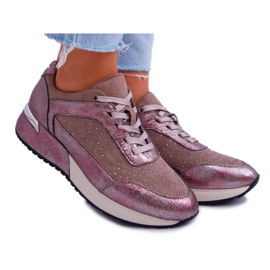 Zapatillas deportivas de mujer Beige Sergio Leone Ondar marrón rosa