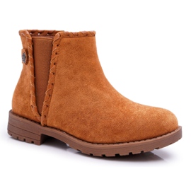 POPA Botas Infantiles Tacón Plano Camel Sicarro marrón