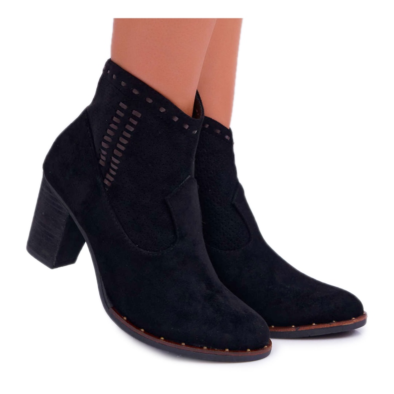 FP1 Botas De Mujer Con Tacón Ante Negro Westema FP1 Botas De Mujer Con Tacón Ante Negro Westema