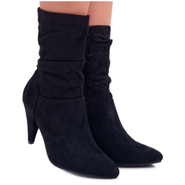 HAN Botas De Mujer Con Tacón Alto Sobre El Tobillo Negro Temma
