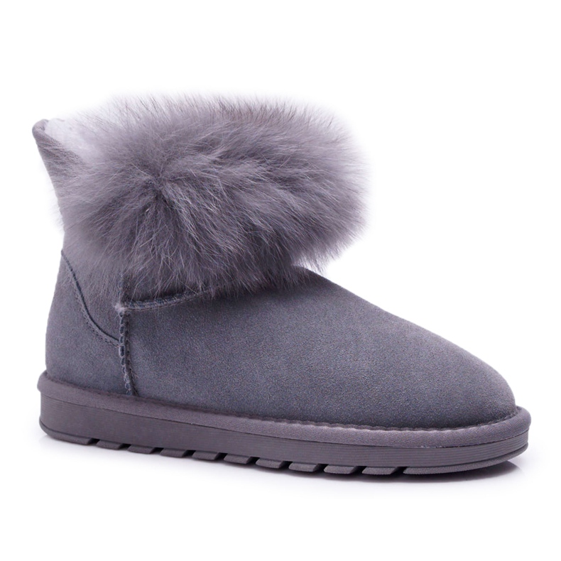 HAN Botas De Nieve De Mujer Con Piel Con Piel Ante Gris Memento