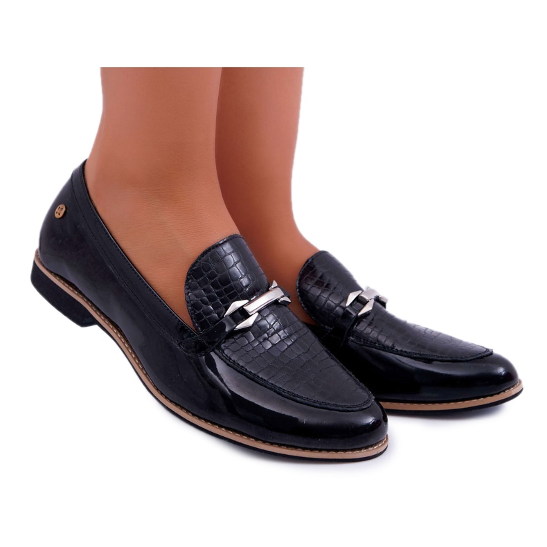 Mocasines Lacados Maciejka Brogues Mujer Negro 4099A-01 / 00-1