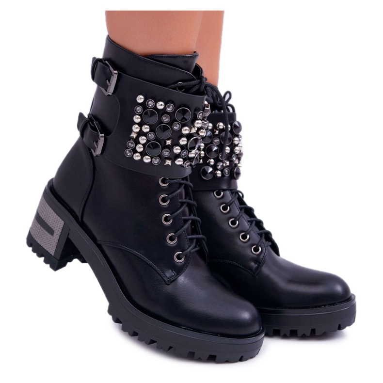 POPA Botas altas de mujer Rock With A Flap Black Infinity negro POPA Botas altas de mujer Rock With A Flap Black Infinity negro