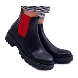 HAN Botines de mujer Jodhpur boots Red Erasers Black Superpower rojo