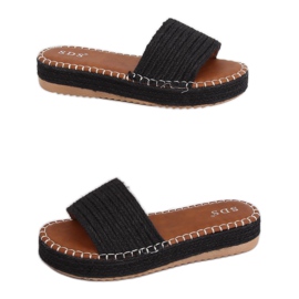 Pantuflas alpargatas negras 7970-PL Negro
