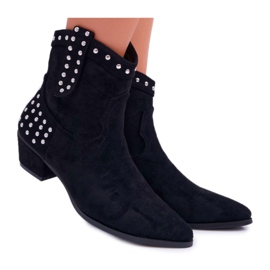 FP1 De Mujer Botas Vaqueras Tacón Plano Negro Fino FP1 De Mujer Botas Vaqueras Tacón Plano Negro Fino