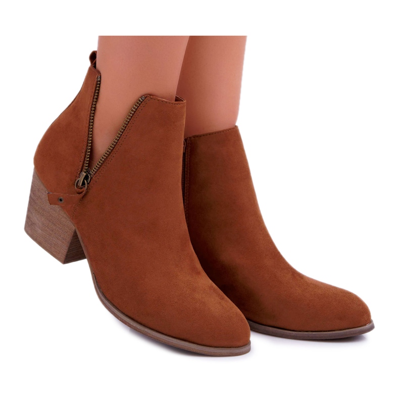 FB1 Botas De Mujer Con Tacón Alto Ante Camel Farre marrón