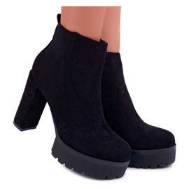 SEA Botas de mujer con tacón Suede Black Jokano negro