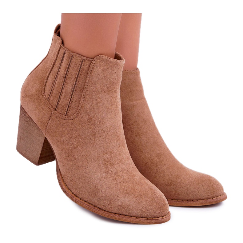 FRID Botas De Mujer Con Tacón Alto Ante Beige Gomen FRID Botas De Mujer Con Tacón Alto Ante Beige Gomen