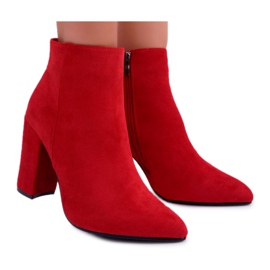 FW1 Botas de mujer con tacón Ante Red Sharks rojo