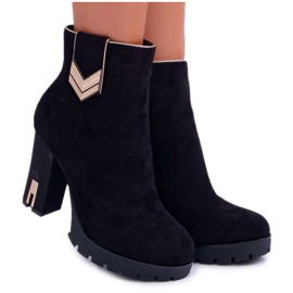 FE1 Botas De Mujer En El Tacón Gamuza Caliente M319 Negro Midway