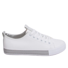 Zapatillas de mujer blancas y grises R13YD1388-11 Gris blanco