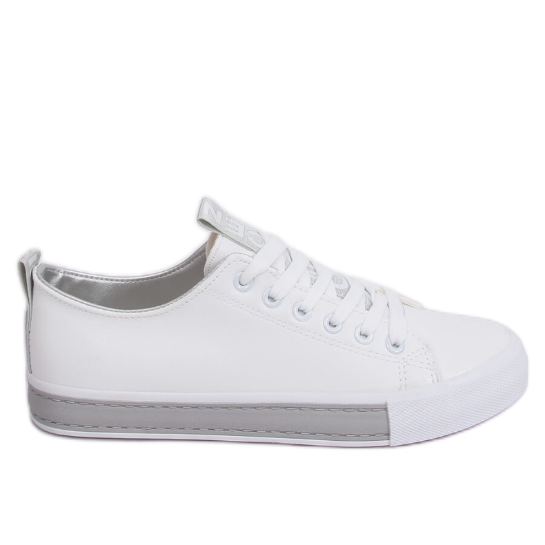 Zapatillas de mujer blancas y grises R13YD1388-11 Gris blanco