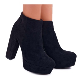 ADY Botas de Mujer con Tacón y Plataforma Ante Negro Celinne