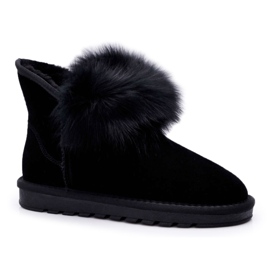 HAN Botas de mujer Botas de nieve Calentadas con piel Piel Ante Negro Memento HAN Botas de mujer Botas de nieve Calentadas con piel Piel Ante Negro Memento