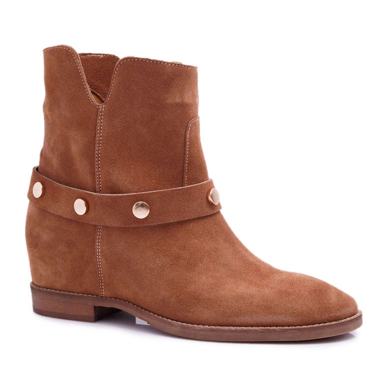 Botas de Mujer Laura Messi 1890 Suede Leather Dark Camel Darmah marrón