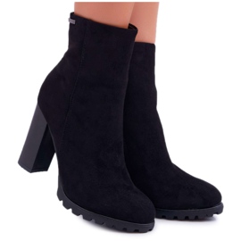 EVE Botas de mujer con tacón Suede Black Cadillac negro