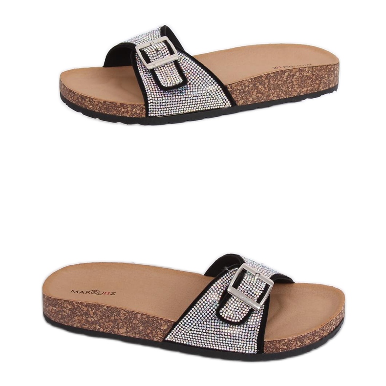 Zapatillas negras con piedras L-1032 Negra negro