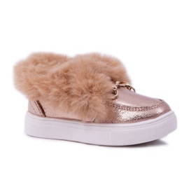 Zapatillas Infantiles Con Piel Warm Champagne Grendy dorado