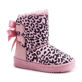 FRROCK Botas de nieve para niños con piel Rosa Fiona