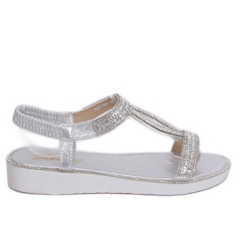 Sandalias plateadas para mujer 127-89 Plateadas gris
