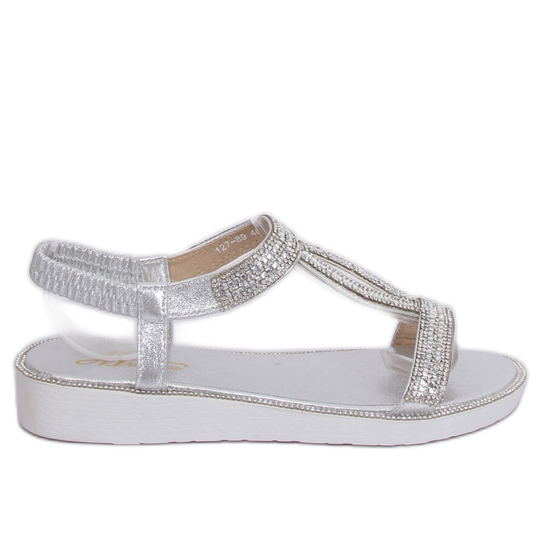 Sandalias plateadas para mujer 127-89 Plateadas gris