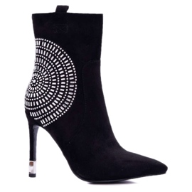 HAN Botas De Mujer Con Tacón Alto Negro De Moda