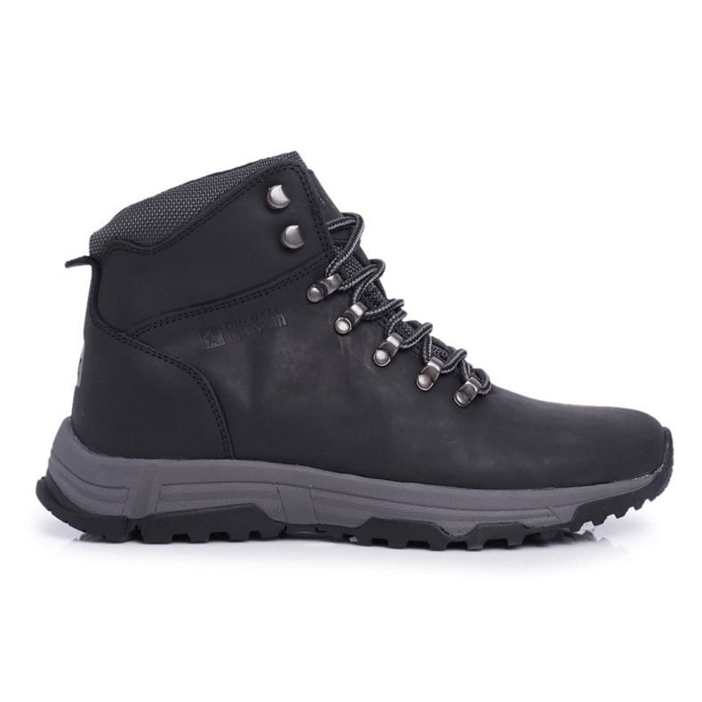 Zapatos de cuero Trekker para hombre Big Star Black EE174201 negro