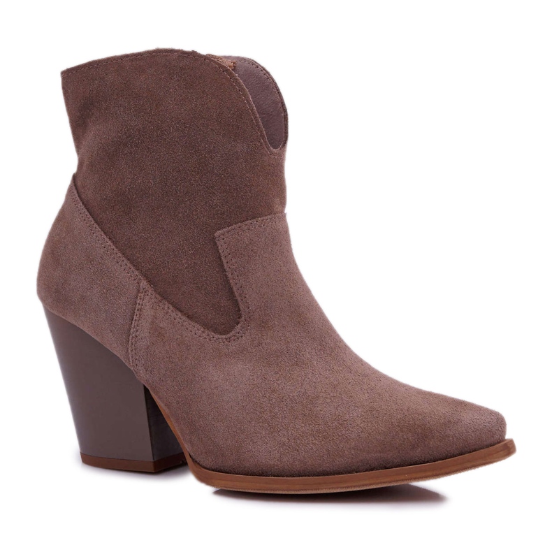 Botas De Mujer Con Tacón Alto Ante Cappuccino Nicole 2433 marrón