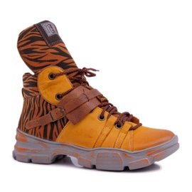 Botas Mujer Piel Maciejka Amarillo 04218 marrón