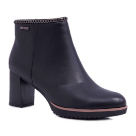 Botas negras de cuero de tacón alto Big Star para mujer BB274618 negro Botas negras de cuero de tacón alto Big Star para mujer BB274618 negro
