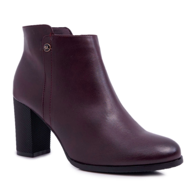 Botas De Mujer Con Tacón Alto Sergio Leone Burgundy BT518 rojo