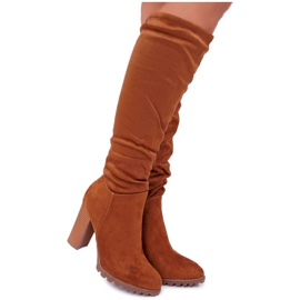 EVE Botas De Mujer Con Tacón Ante Camel Marion marrón