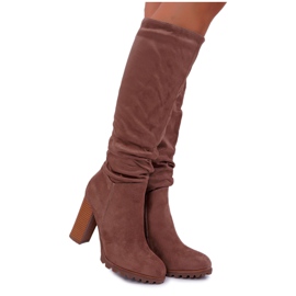 EVE Botas De Mujer Con Tacón Ante Caqui Marion