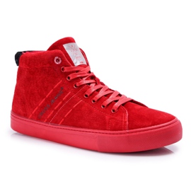 Zapatillas Hombre High Cross Jeans Cuero Ante Rojo EE1R4055C