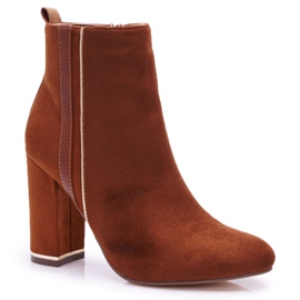 FE1 Botas De Mujer Con Tacón Alto Camel Domeno marrón