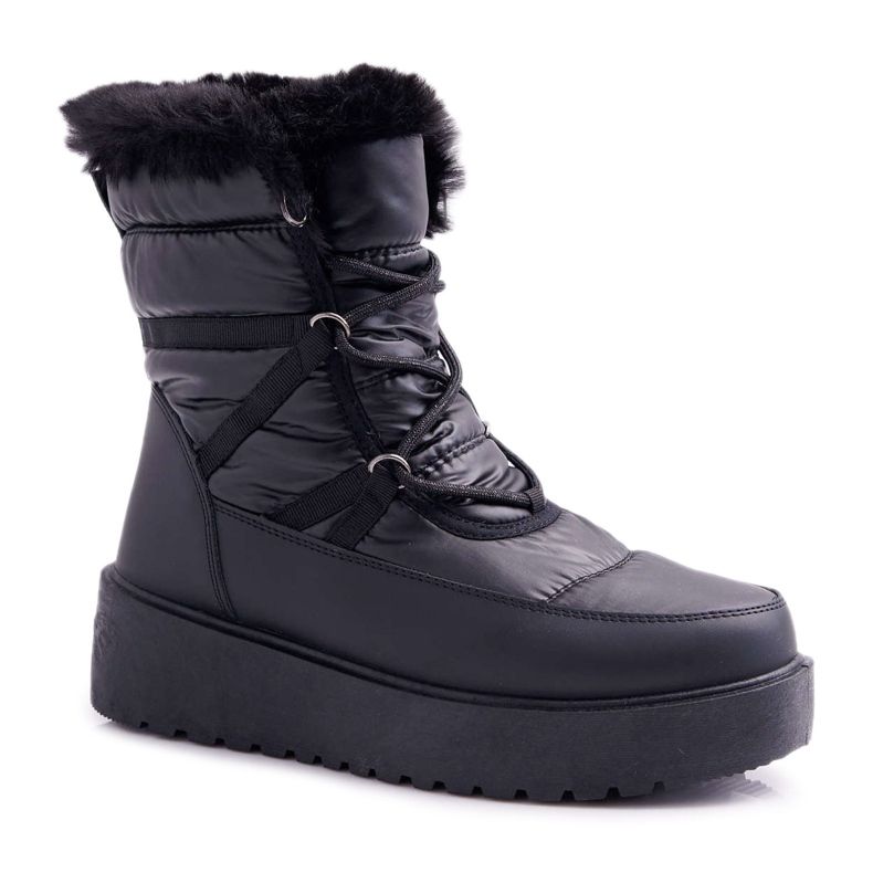 FRGIV Botas de nieve para mujer con piel Black Calma negro FRGIV Botas de nieve para mujer con piel Black Calma negro