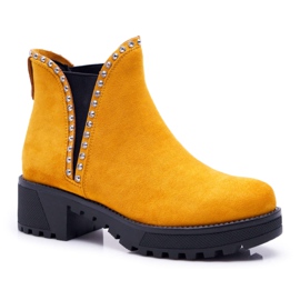 FRBS Botas Jodhpur para mujer con zirconia cúbica amarilla Sissy amarillo FRBS Botas Jodhpur para mujer con zirconia cúbica amarilla Sissy amarillo