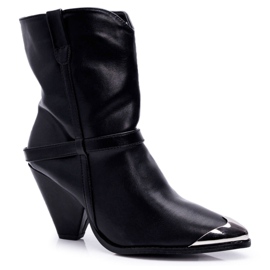 FRJ Botas de mujer con tacón Negro Make Feel