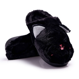 Pantuflas de Mujer Gatos con Orejas Negras Sleppyhead negro