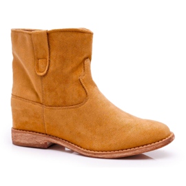 MSMG Botas de Cuña Mujer Camel Evana marrón